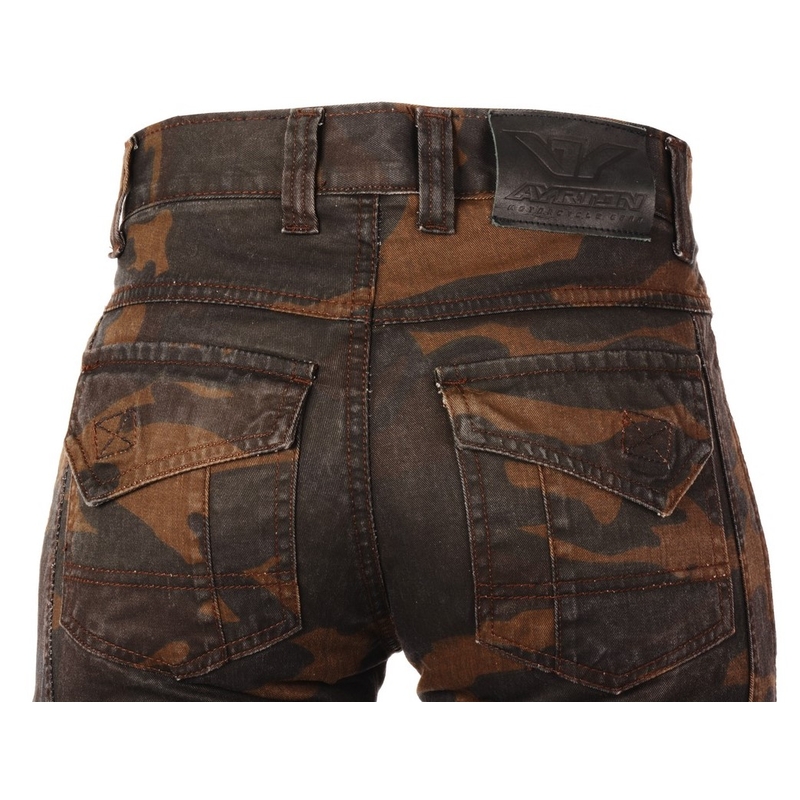 Damskie jeansy motocyklowe Ayrton Camino brązowe camo wyprzedaż