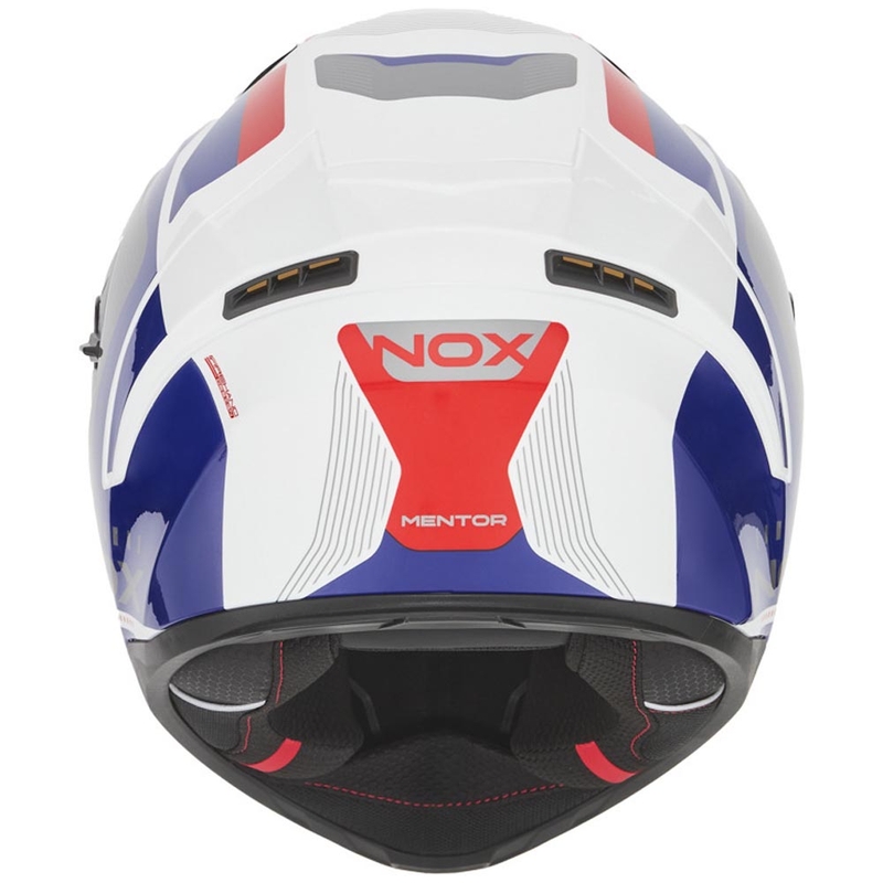 Kask motocyklowy integralny NOX N402 Mentor biało-niebiesko-czerwony
