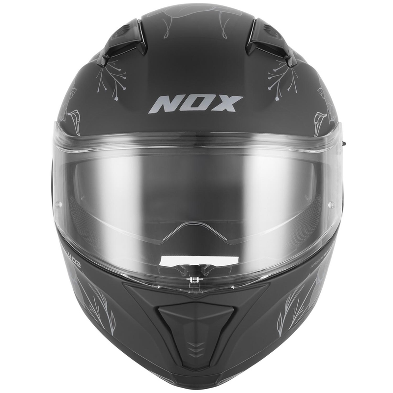 Kask motocyklowy integralny NOX N402 Spring matowy czarno-srebrny