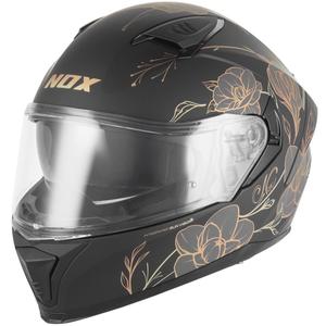 Kask motocyklowy integralny NOX N402 Spring matowy czarno-złoty
