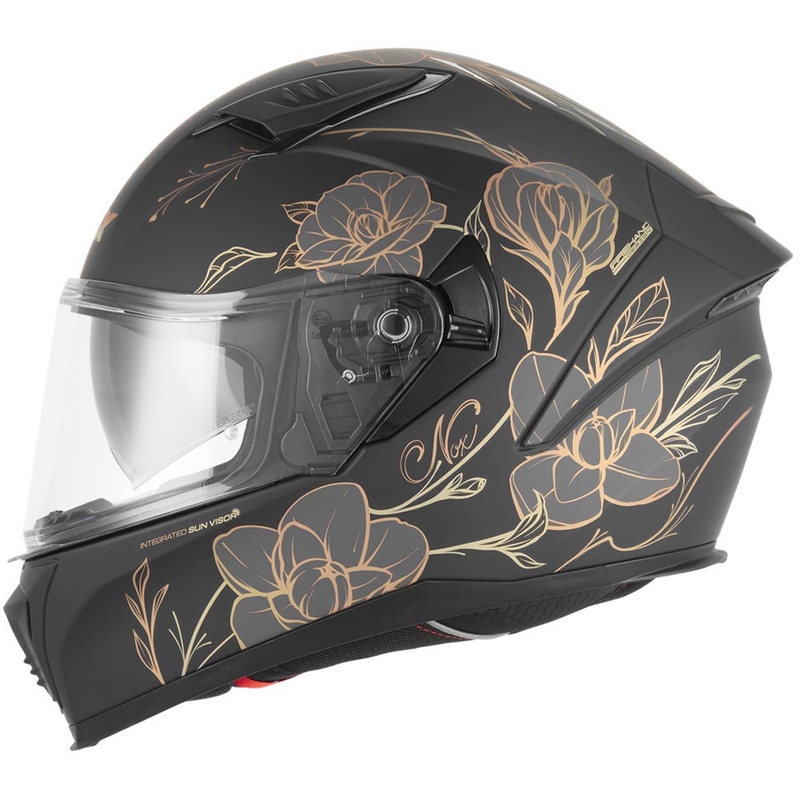 Kask motocyklowy integralny NOX N402 Spring matowy czarno-złoty