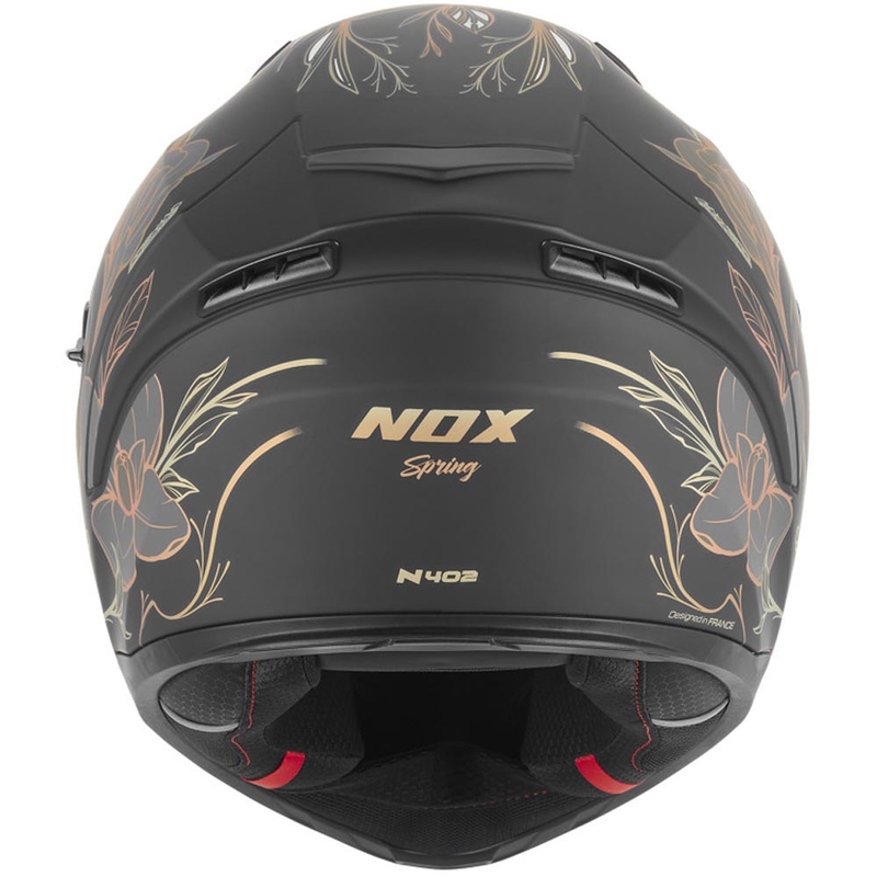 Kask motocyklowy integralny NOX N402 Spring matowy czarno-złoty