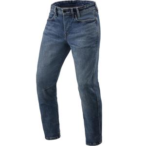Revit Detroit 3 Tapered Short Motocyklowe Jeansy, sprane, ciemnoniebieskie