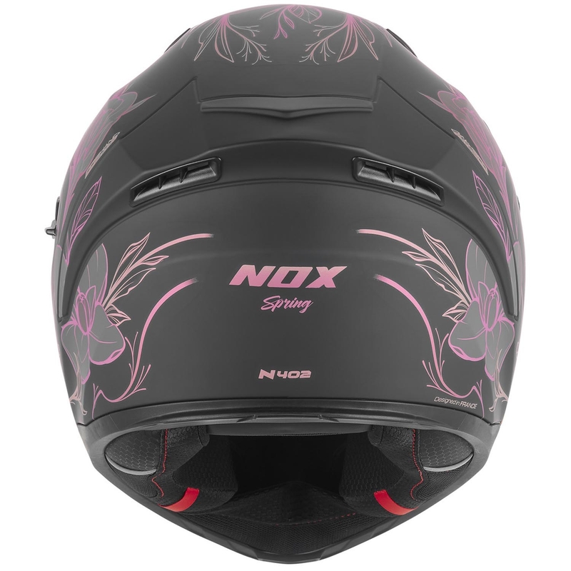 Kask motocyklowy integralny NOX N402 Spring matowy czarno-różowy