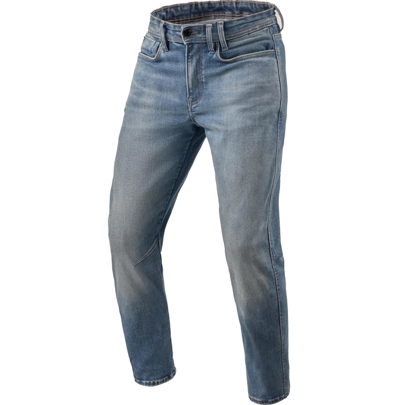 Revit Detroit 3 Tapered Mid Blue Vintage Motorcycle Short Jeans