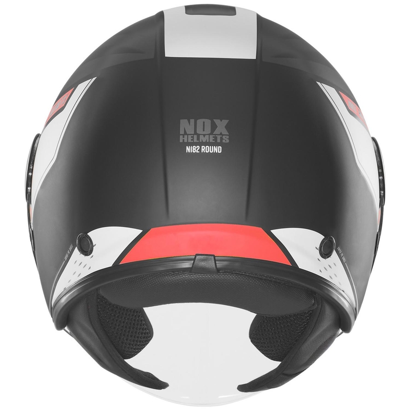 Kask motocyklowy otwarty NOX N182 okrągły matowy czarno-czerwony
