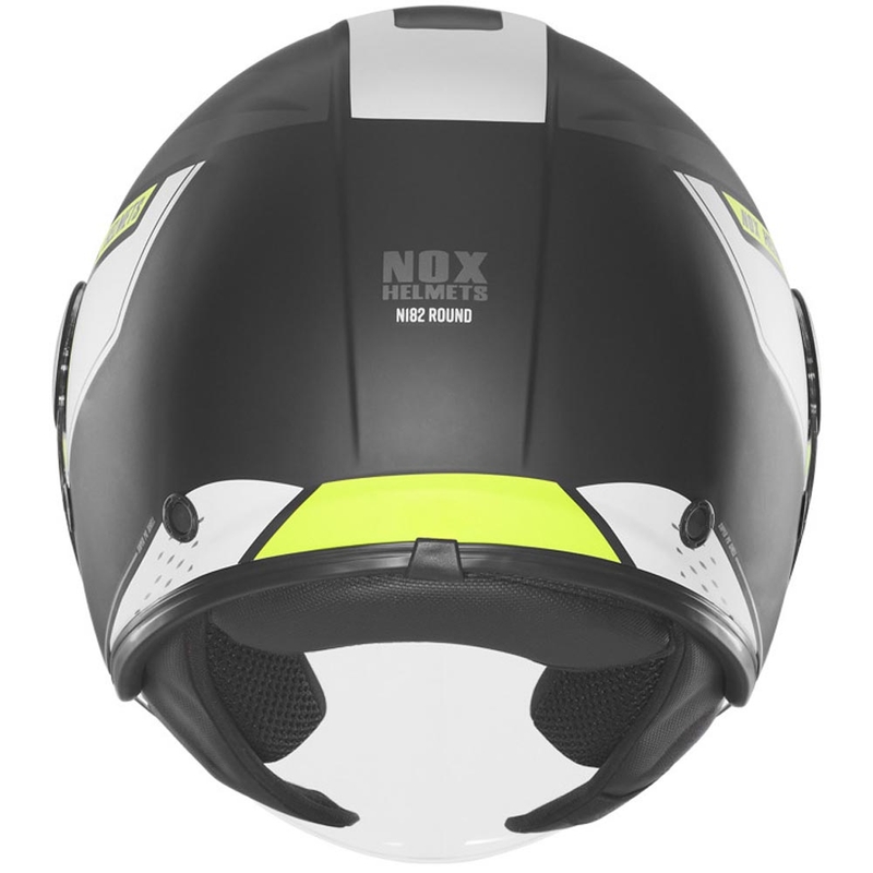 Kask motocyklowy otwarty NOX N182 okrągły matowy czarno-fluo żółty