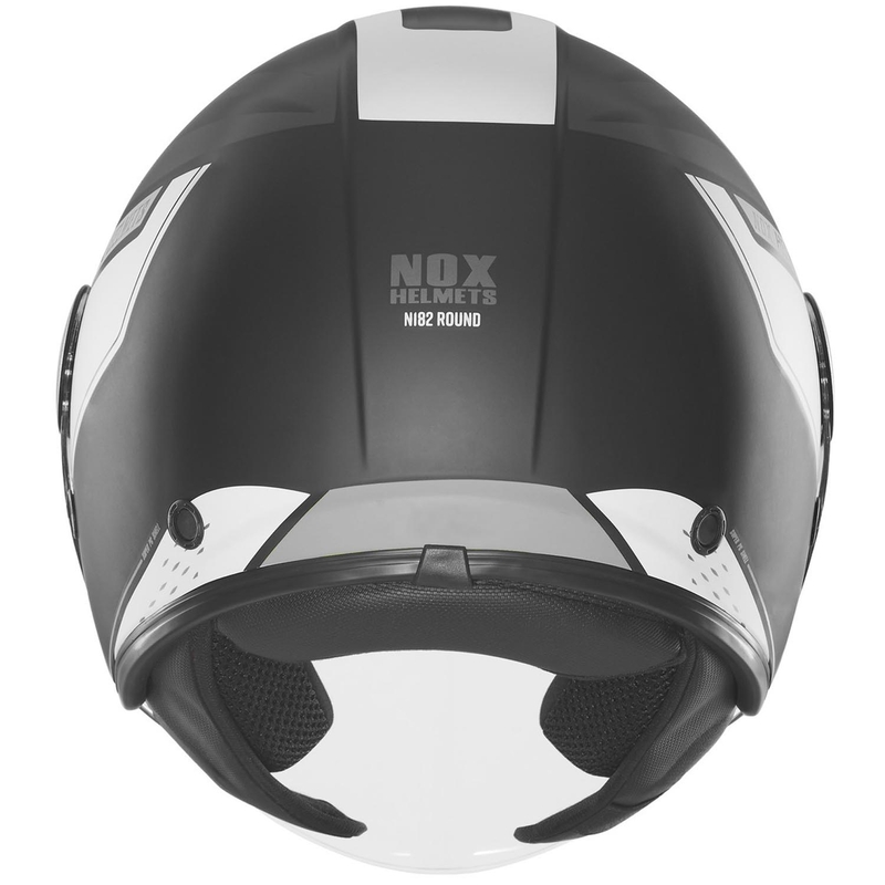 Kask motocyklowy otwarty NOX N182 okrągły matowy czarno-srebrny