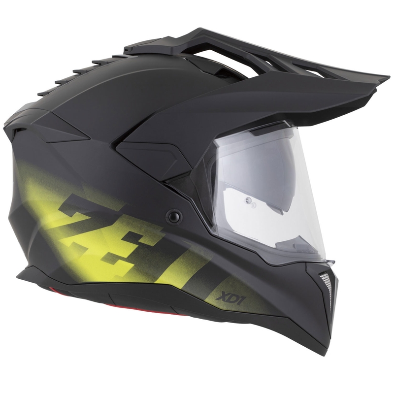 Kask motocyklowy enduro ZED XD1 matowy czarno-fluo żółty