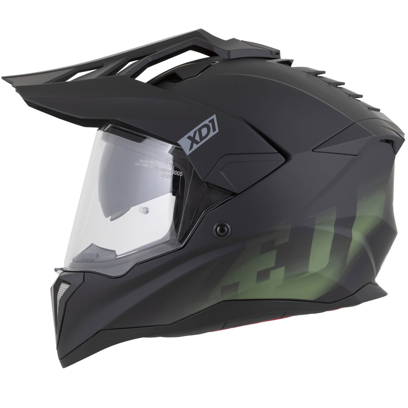 Kask motocyklowy enduro ZED XD1 matowy czarno-ciemnozielony