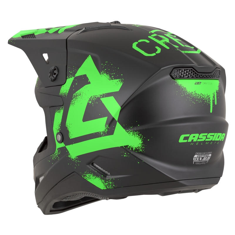 Kask motocrossowy Cassida Cross Cup 2 Crew matowy czarno-fluo zielony