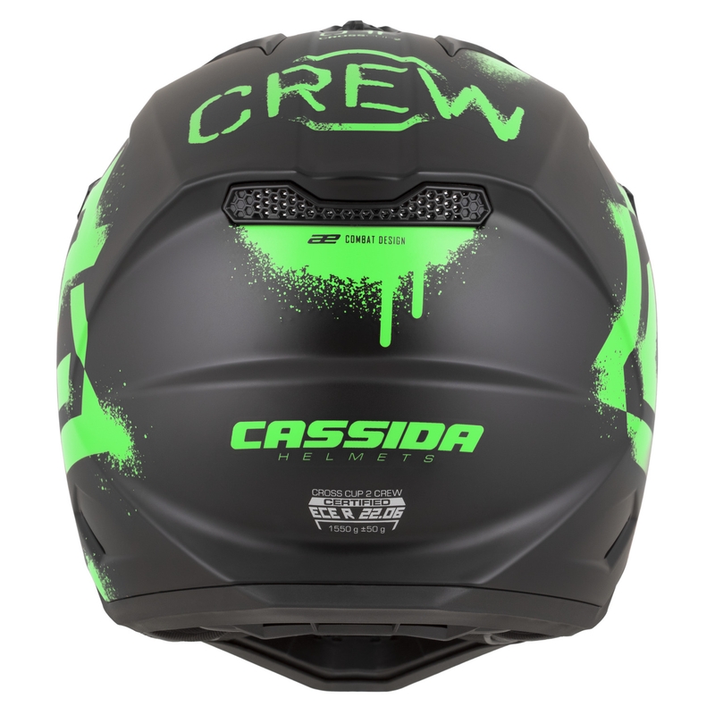 Kask motocrossowy Cassida Cross Cup 2 Crew matowy czarno-fluo zielony