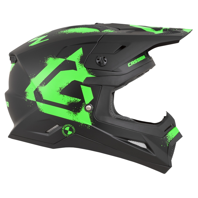 Kask motocrossowy Cassida Cross Cup 2 Crew matowy czarno-fluo zielony