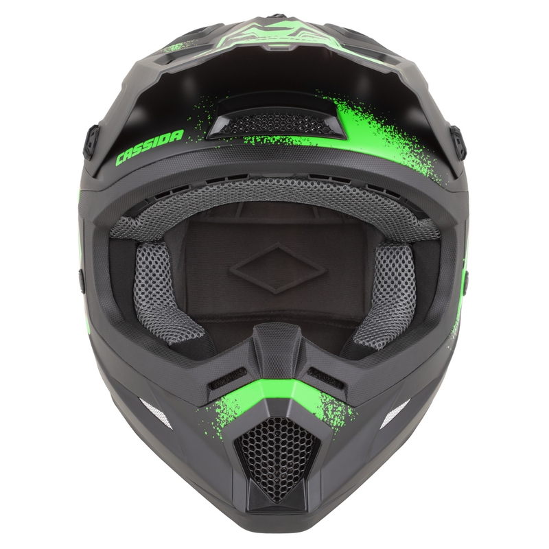 Kask motocrossowy Cassida Cross Cup 2 Crew matowy czarno-fluo zielony