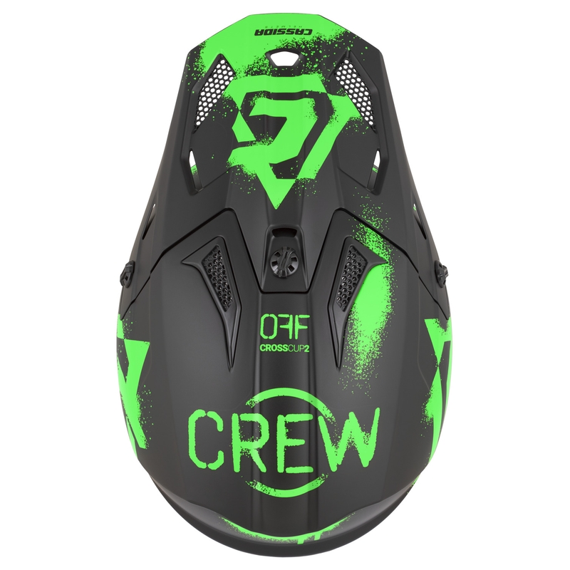 Kask motocrossowy Cassida Cross Cup 2 Crew matowy czarno-fluo zielony