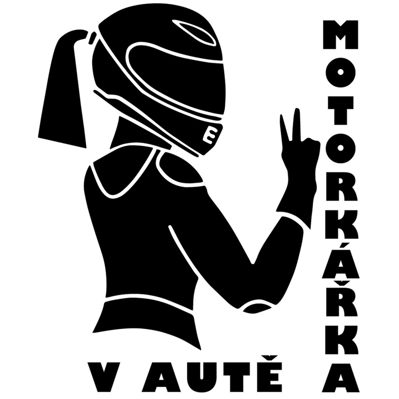 Naklejka z motocyklistą w samochodzie