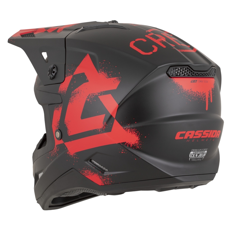 Kask motocrossowy Cassida Cross Cup 2 Crew matowy czarno-czerwony