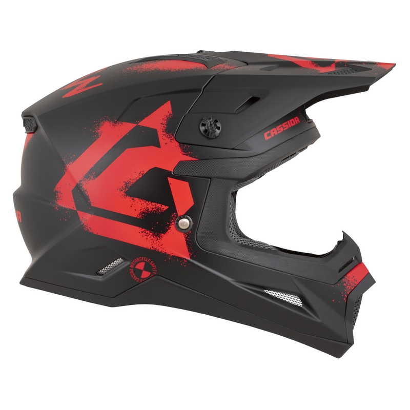 Kask motocrossowy Cassida Cross Cup 2 Crew matowy czarno-czerwony