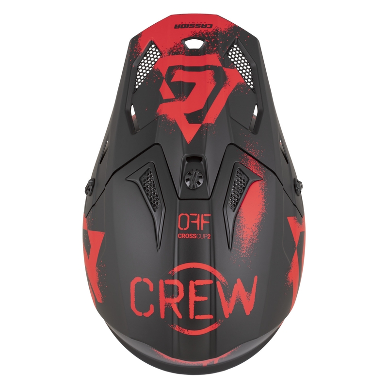 Kask motocrossowy Cassida Cross Cup 2 Crew matowy czarno-czerwony
