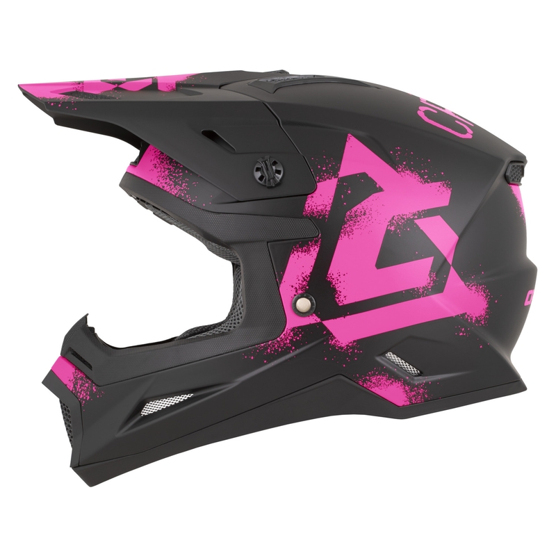 Kask motocrossowy Cassida Cross Cup 2 Crew matowy czarno-fluo różowy