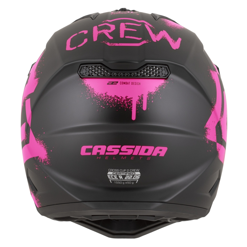 Kask motocrossowy Cassida Cross Cup 2 Crew matowy czarno-fluo różowy