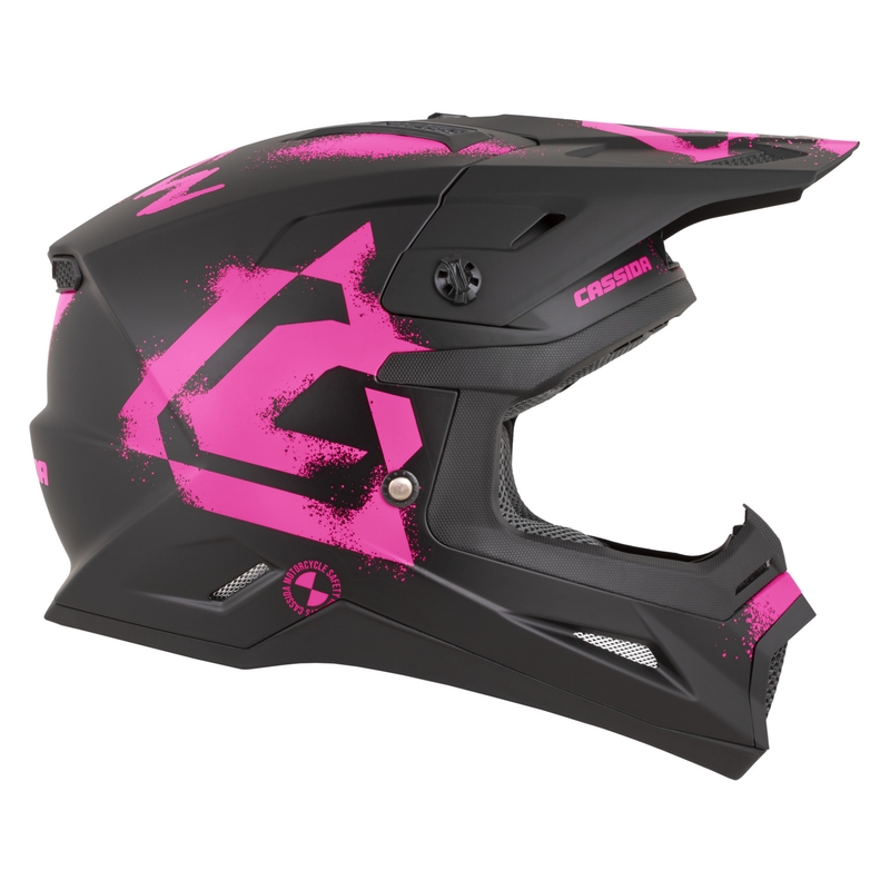 Kask motocrossowy Cassida Cross Cup 2 Crew matowy czarno-fluo różowy