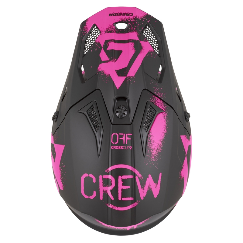 Kask motocrossowy Cassida Cross Cup 2 Crew matowy czarno-fluo różowy