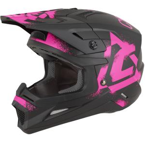 Kask motocrossowy Cassida Cross Cup 2 Crew matowy czarno-fluo różowy
