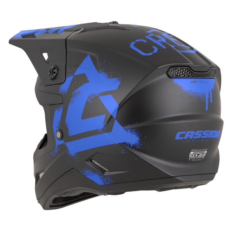Kask motocrossowy Cassida Cross Cup 2 Crew matowy czarno-niebieski