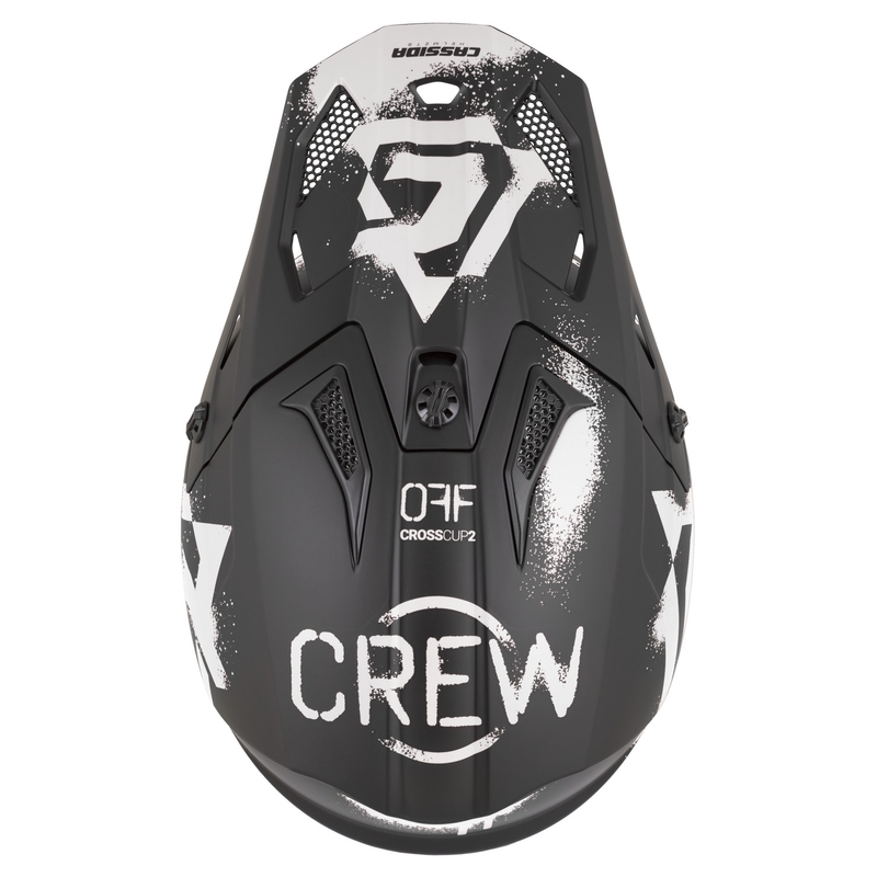 Kask motocrossowy Cassida Cross Cup 2 Crew matowoczarno-biały