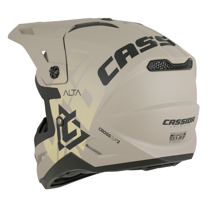 Kask motocrossowy dziecięcy Cassida Cross Cup 2 Alta Junior matowy piaskowo-szary