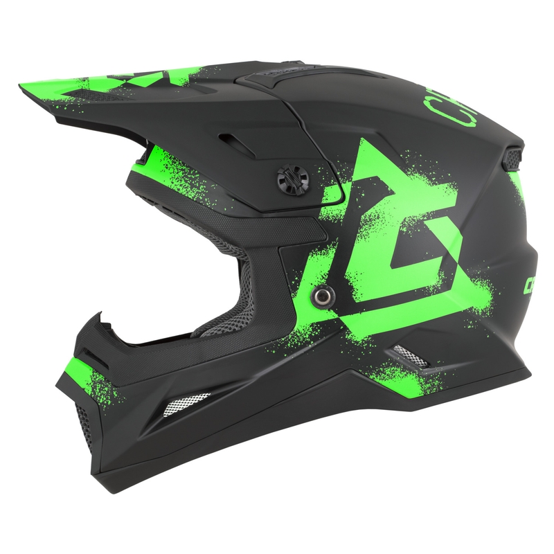Kask motocrossowy dziecięcy Cassida Cross Cup 2 Crew Junior matowy czarno-fluo zielony