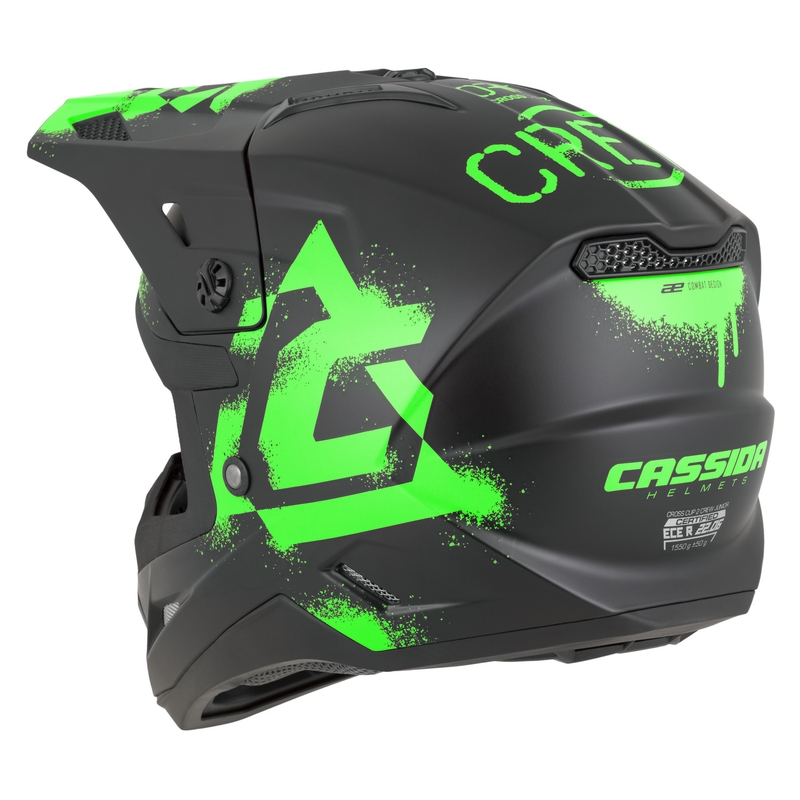 Kask motocrossowy dziecięcy Cassida Cross Cup 2 Crew Junior matowy czarno-fluo zielony