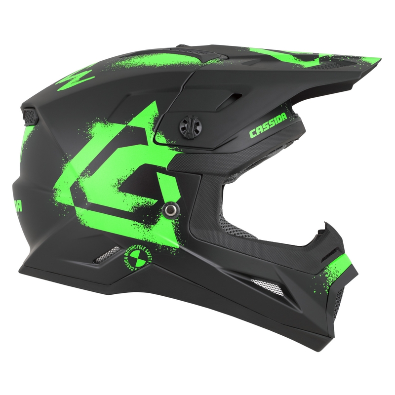 Kask motocrossowy dziecięcy Cassida Cross Cup 2 Crew Junior matowy czarno-fluo zielony