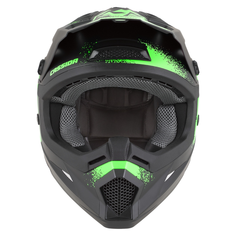 Kask motocrossowy dziecięcy Cassida Cross Cup 2 Crew Junior matowy czarno-fluo zielony