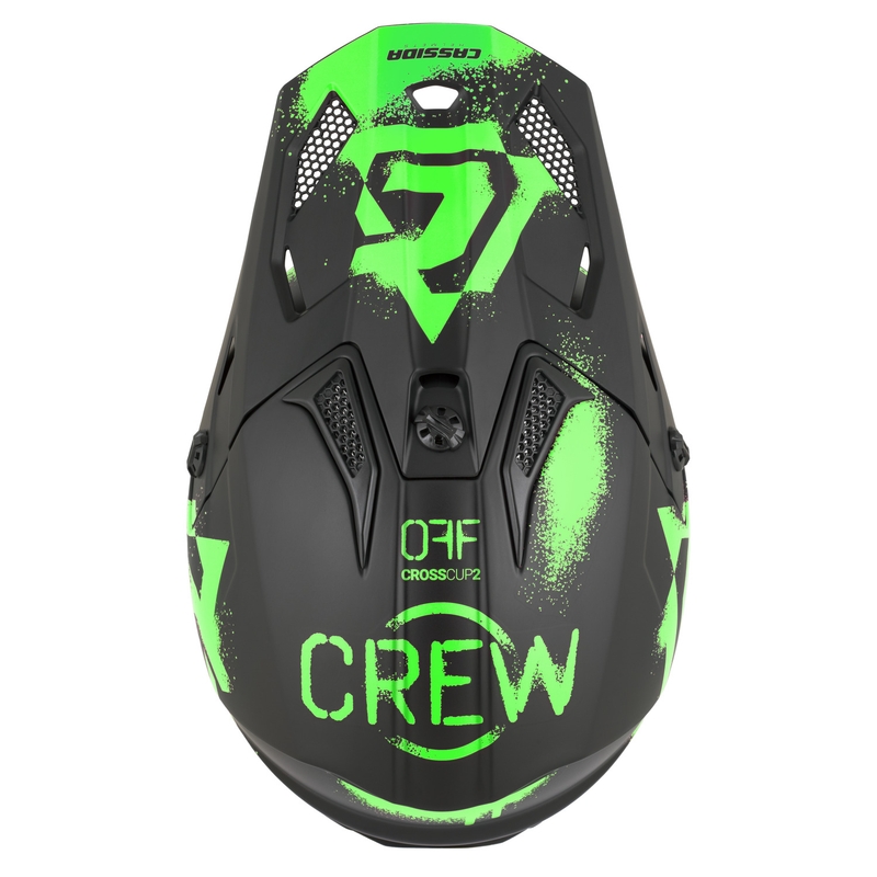 Kask motocrossowy dziecięcy Cassida Cross Cup 2 Crew Junior matowy czarno-fluo zielony