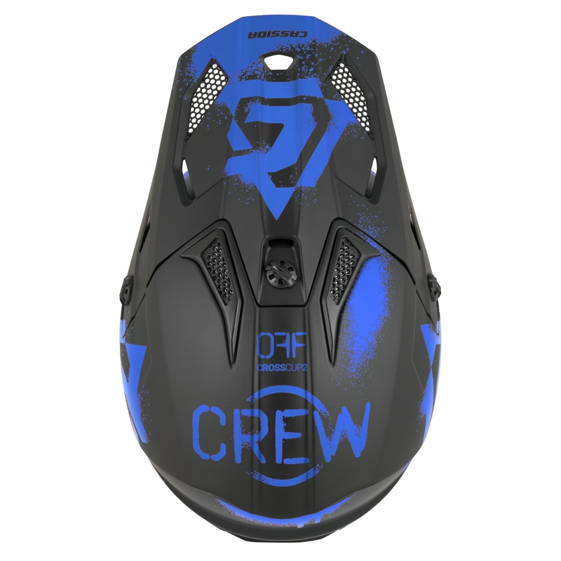 Kask motocrossowy dziecięcy Cassida Cross Cup 2 Crew Junior matowy czarno-niebieski