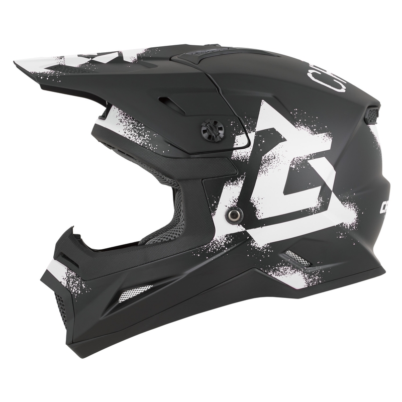 Kask motocrossowy dziecięcy Cassida Cross Cup 2 Crew Junior matowy czarno-biały