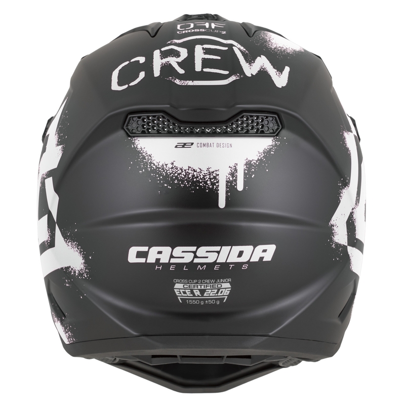 Kask motocrossowy dziecięcy Cassida Cross Cup 2 Crew Junior matowy czarno-biały