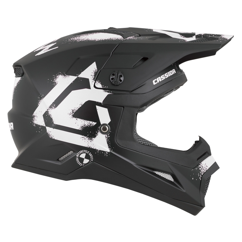 Kask motocrossowy dziecięcy Cassida Cross Cup 2 Crew Junior matowy czarno-biały