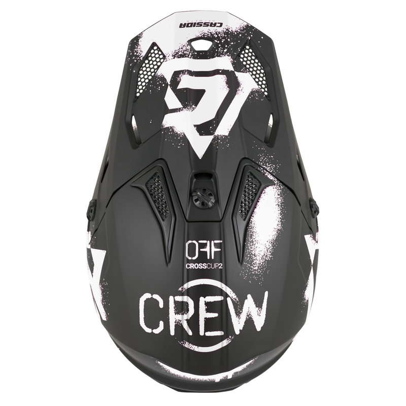 Kask motocrossowy dziecięcy Cassida Cross Cup 2 Crew Junior matowy czarno-biały