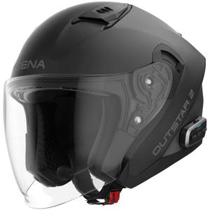 Kask motocyklowy otwarty SENA Outstar 2 ze słuchawkami, matowo czarny