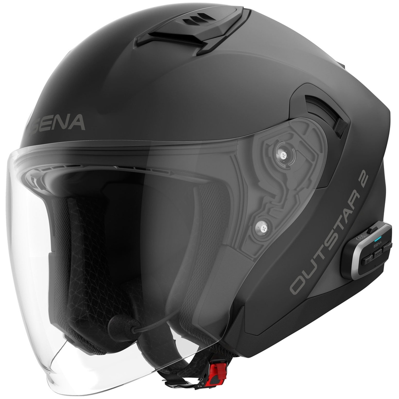 Kask motocyklowy otwarty SENA Outstar 2 ze słuchawkami, matowo czarny