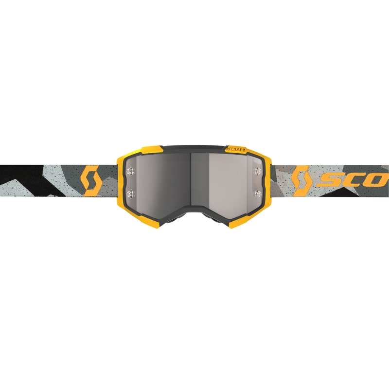Gogle motocrossowe SCOTT Fury CH w kolorze szaro-żółtym z lustrzanym, srebrnym pleksiglasem
