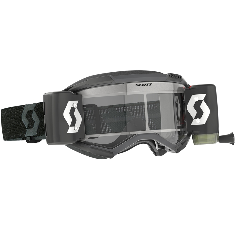 Gogle motocrossowe SCOTT Fury WFS czarne z przezroczystym pleksiglasem