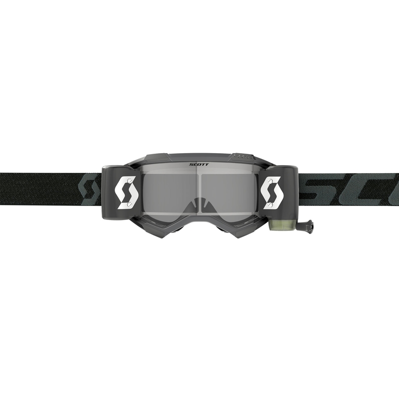 Gogle motocrossowe SCOTT Fury WFS czarne z przezroczystym pleksiglasem