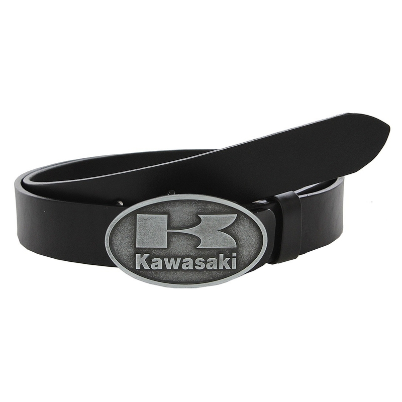 Pasek skórzany z klamrą Kawasaki