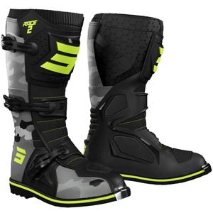 Dziecięce buty motocyklowe Shot Race 2 moro-fluo żółte