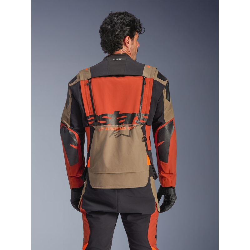 Kurtka motocyklowa Alpinestars Halo PRO Drystar XF jasnobrązowo-ciemnopomarańczowo-czarna