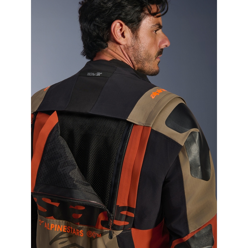 Kurtka motocyklowa Alpinestars Halo PRO Drystar XF jasnobrązowo-ciemnopomarańczowo-czarna